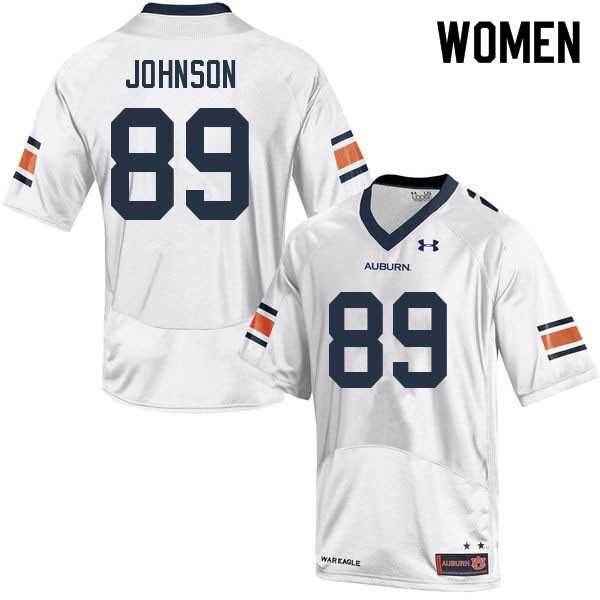 Women #89 Whit Johnson Auburn Tigers College Football Jerseys Sale-White